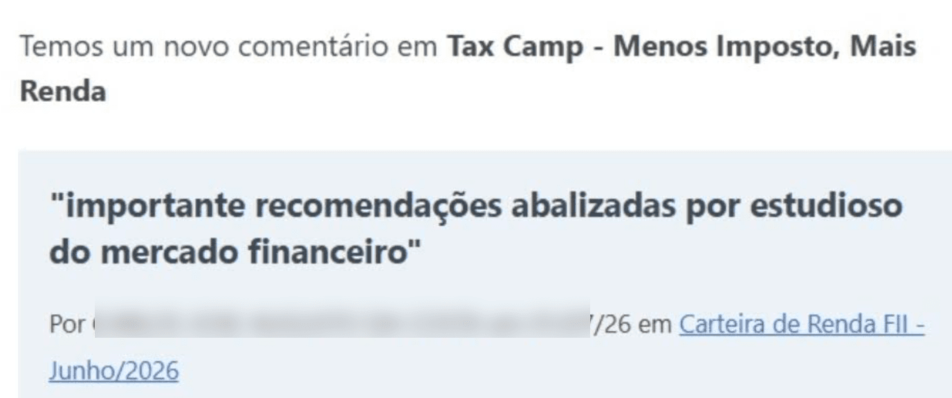 Depoimento de leitor sobre o Tax Camp